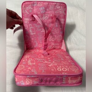 American Girl Doll pink travel seat for suitcase